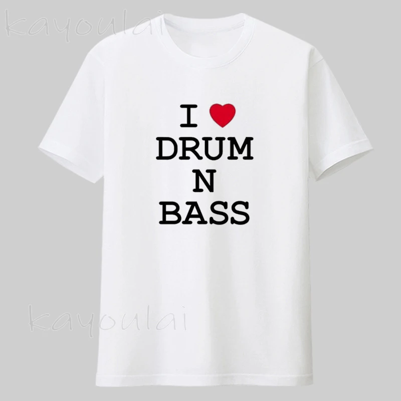 Модная мужская футболка с принтом I Love барабан n бас террас музыка DNB Мужская 100%