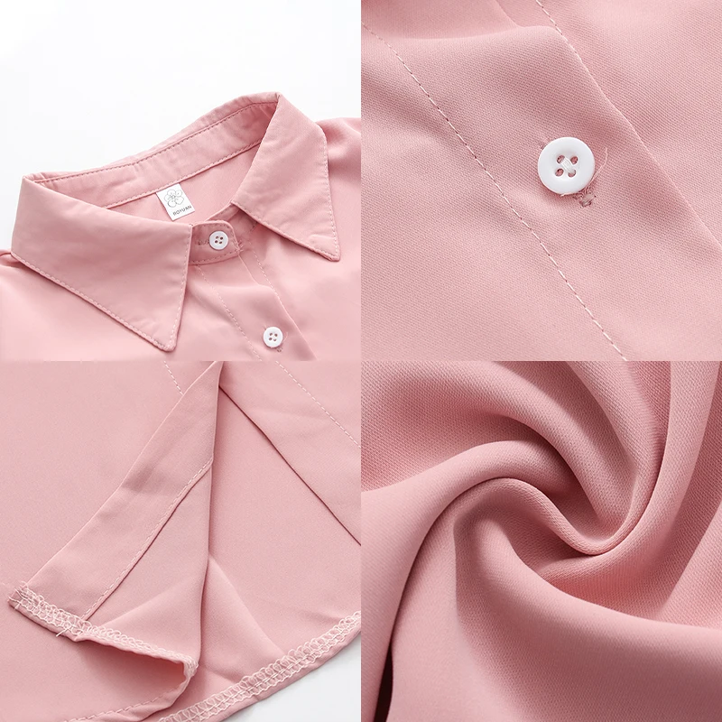 

Spring Women Vintage Solid Lantern Sleeve Chiffon Blouse Loose Button Up Turn-Down Collar White Shirt Autumn Korean Basic Tops T