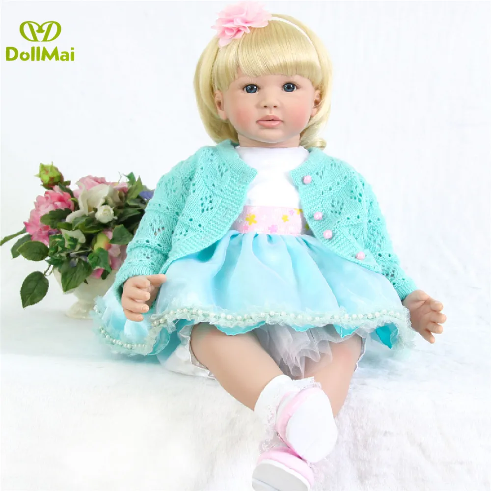 

24"/60 cm Handmade Dolls Silicone Reborn Babies Alive Doll Toys for Children Adorable Doll menina Chirstmas Girl bebes reborn