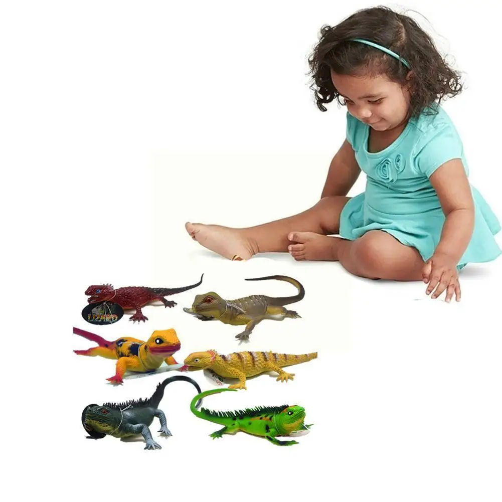 

37cm Simulation Lizard Toy Model Kids Squeaky Animal Model Early Educational Toys For Children Gifts Random Color 1pc C0f1
