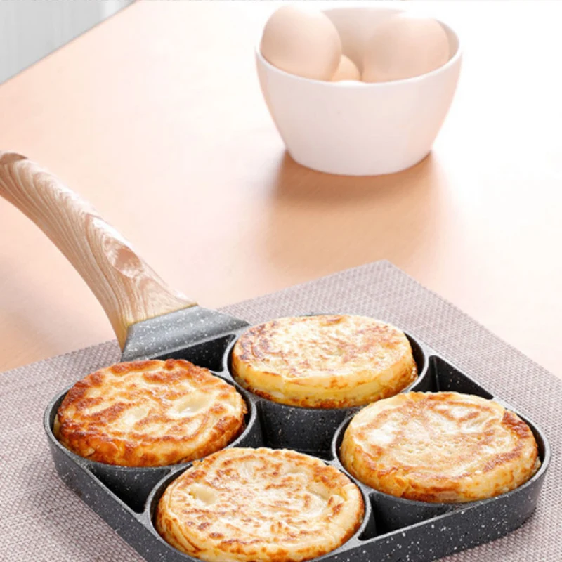 

4 Cup Egg Pan with Non Stick Aluminum Coating Egg Frying Pan Pancake Pan Multi Purpose for Frying Eggs Burgers MAZI888