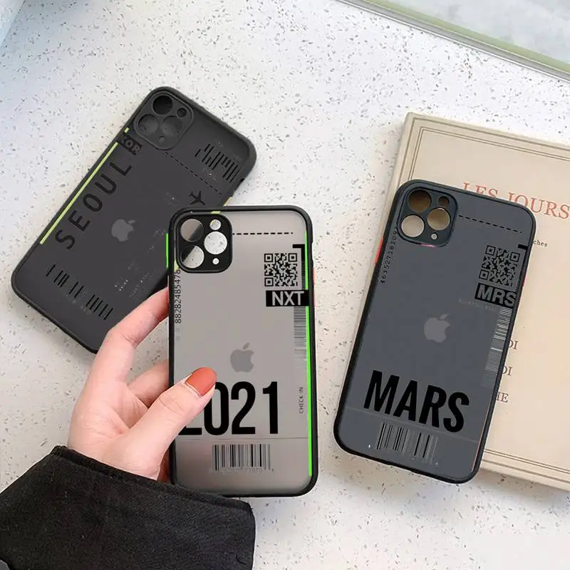 

AIR Tickets Travel Label Country Phone Case For iphone 12 11 7 8 plus mini x xs xr pro max matte transparent cover