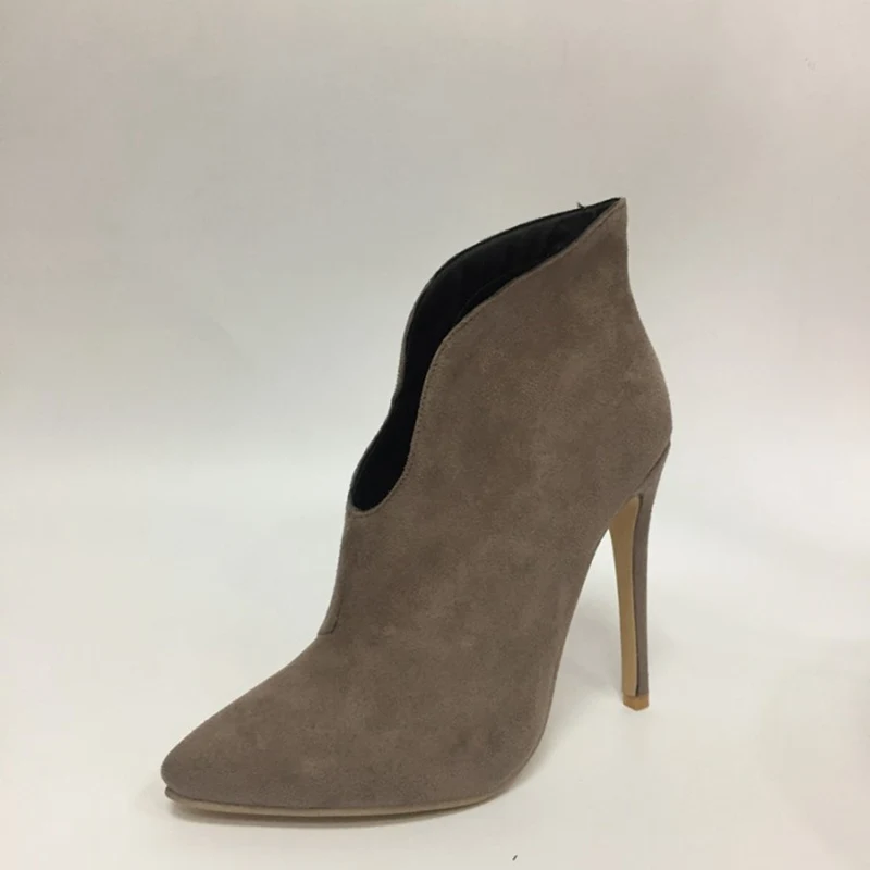 SIMLOVEYO/обувь женские ботильоны однотонная обувь на тонком каблуке 12 см Botas feminina; флоковые ботинки на высоком каблуке botines mujer пикантные B1116