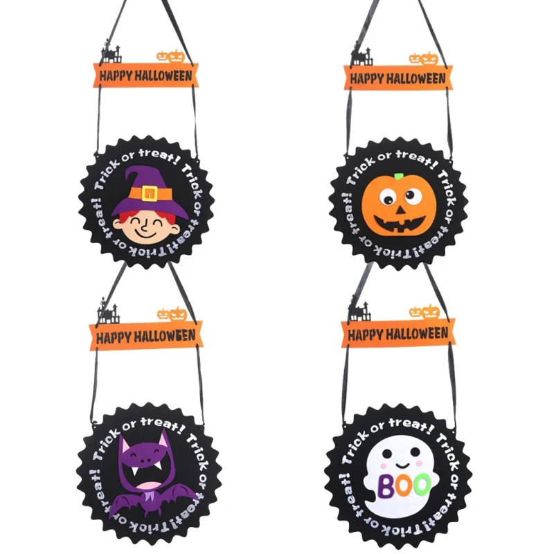 Милый счастливый Хэллоуин трюк или лечение Висячие орнаменты стены двери окна