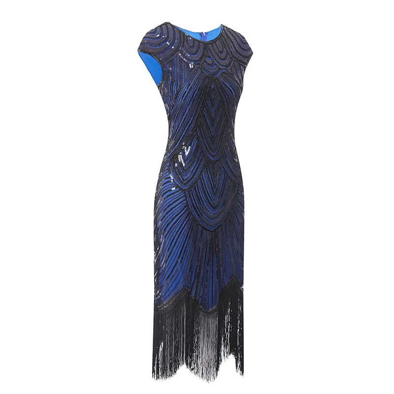 

Women 1920s Diamond Sequined Embellished Fringed Great Gatsby Flapper Dress Retro Tassle Croche Midi Party Dress Ukraine Vestido