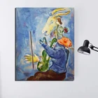 Картина для домашнего декора, настенная Модульная картина в скандинавском стиле Марк Захарович шагал, Картина на холсте с изображением козы, для гостиной