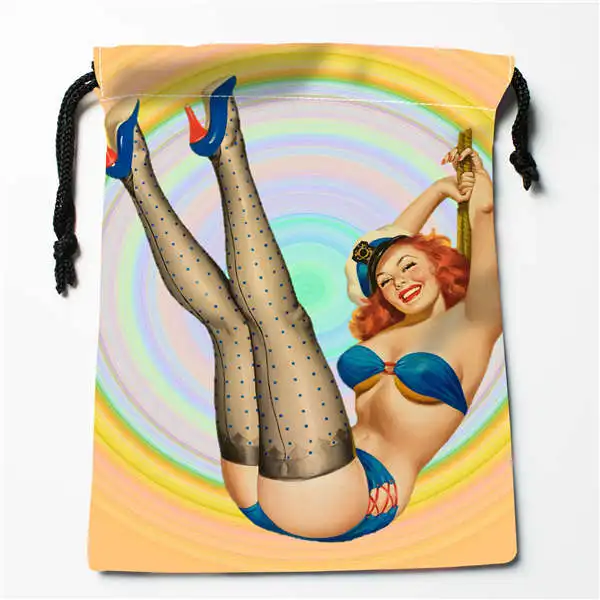 Bags На заказ Печатающая игла девочка(1) сумки для покупок на шнурках дорожный мешочек для хранения плавать Пешие прогулки игрушка сумка унисекс мульти Size18-12-05-2 - Цвет: Bags