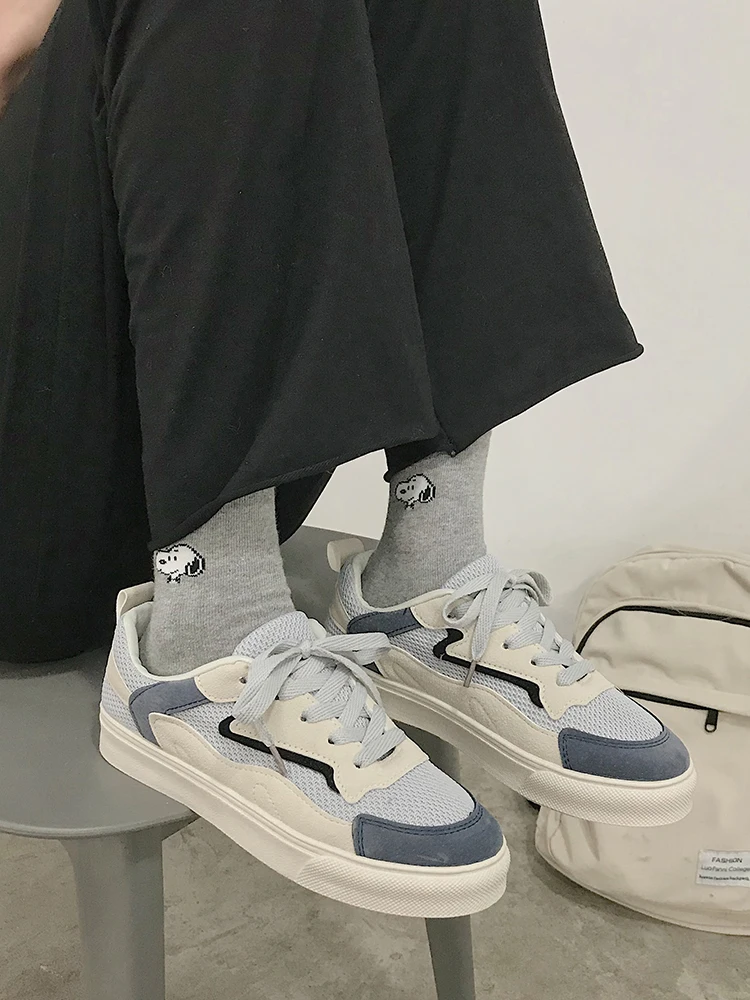 

2021 весна-осень женские новые корейские синие простые сетчатые Модные Повседневные Удобные кроссовки.