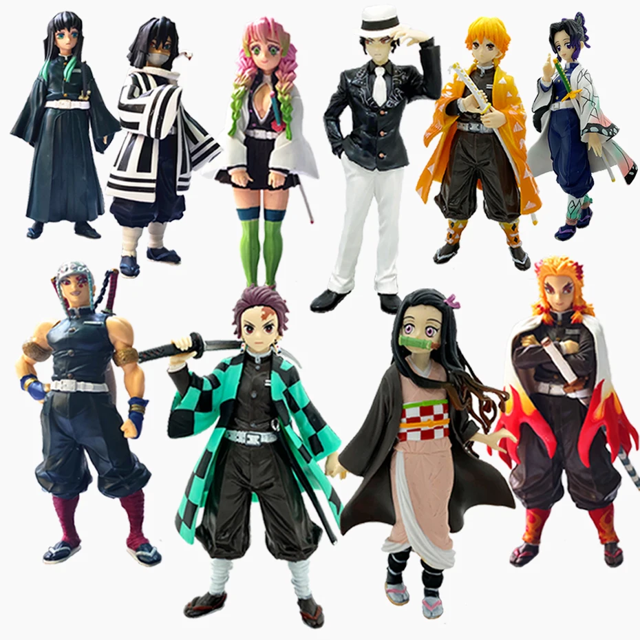 

Anime Demon Slayer kimetsu no yaiba Tanjirou Nezuko Action Figures Toys Kanroji Mitsuri Uzui Tengen Anime Figure For Gifts Toy