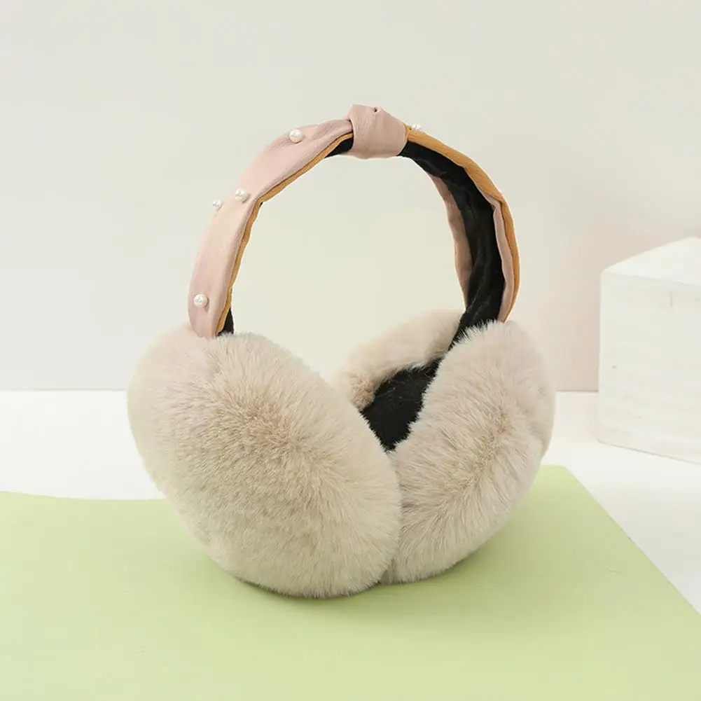 

Women Girl Sweet Winter Warm Knotted Headband Earmuffs Fashion Earmuffs Plush Cute Soft Age Reduces Fluffy Accessories P8i3