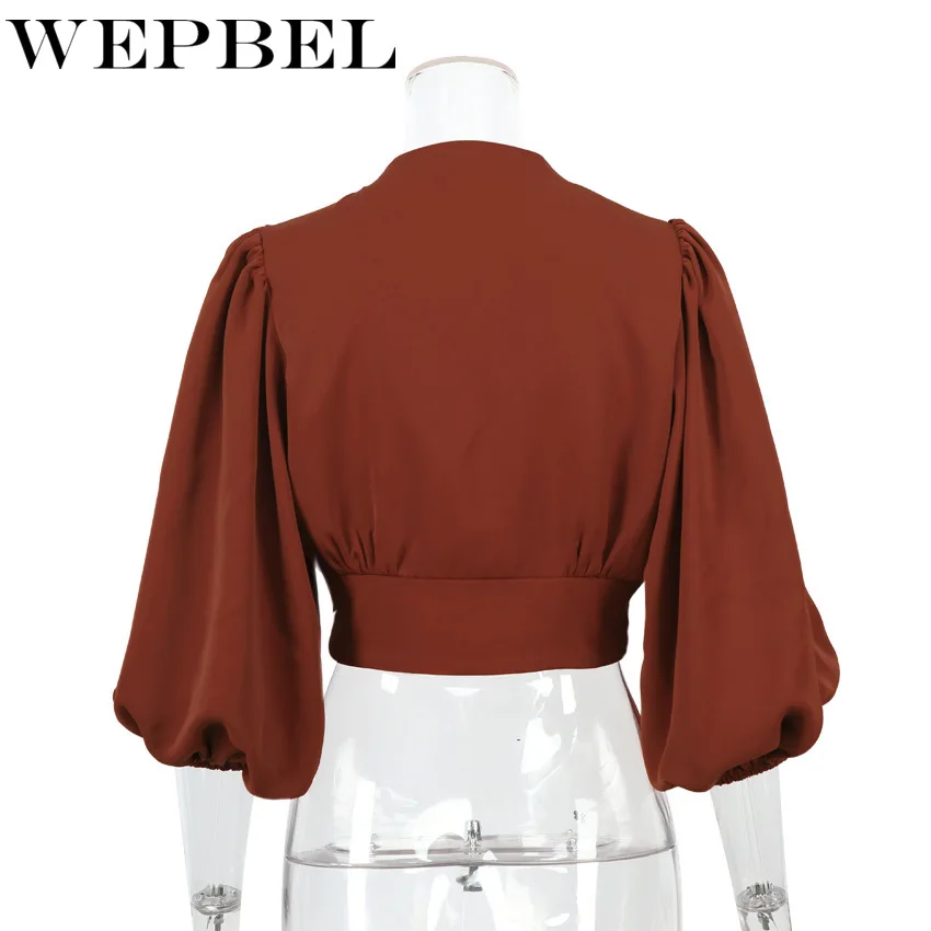 

Mandylandy Women Spring Elegant Skinny Court Shirt Blouse Top Lady Sexy Long Lantern Sleeve V Neck Single Breasted Slim T-shirt