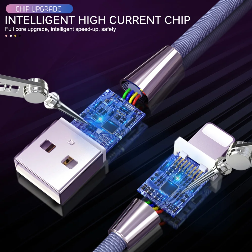Зарядный кабель USB 25 см 1 м 2 3 для iPhone 11 Pro Xs Max X XR 6 s 7 8 Plus iPad 3A провод быстрой зарядки
