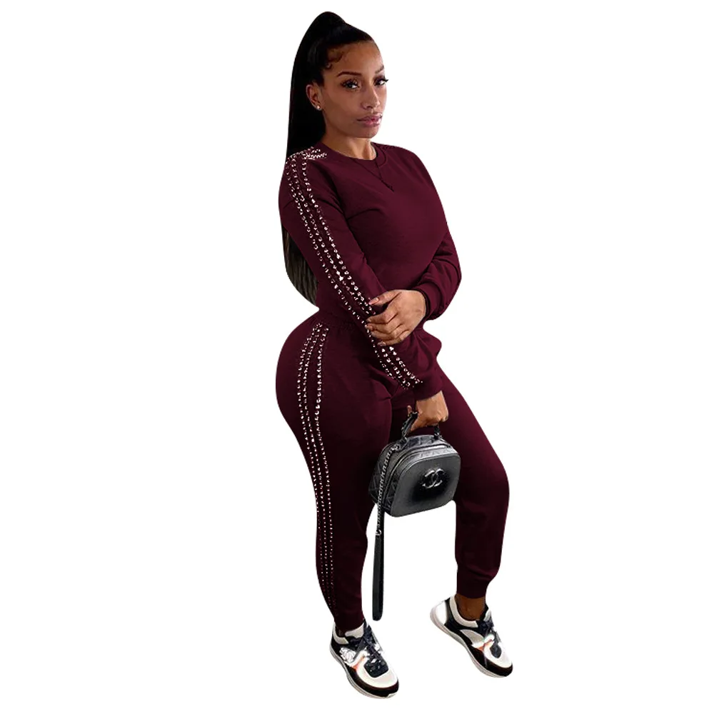 2019 Новый женский повседневный костюм осенний и зимний модный размера плюс с