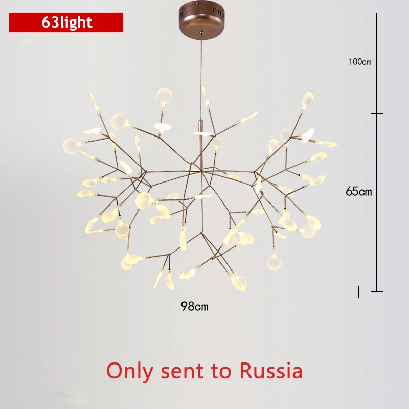 63light-RU Современный светодиодный подвесной светильник, скандинавские акриловые ветви, светильник для столовой, кухни, дизайнерские промышленные подвесные лампы, светильник ing - Цвет корпуса: 63light-RU