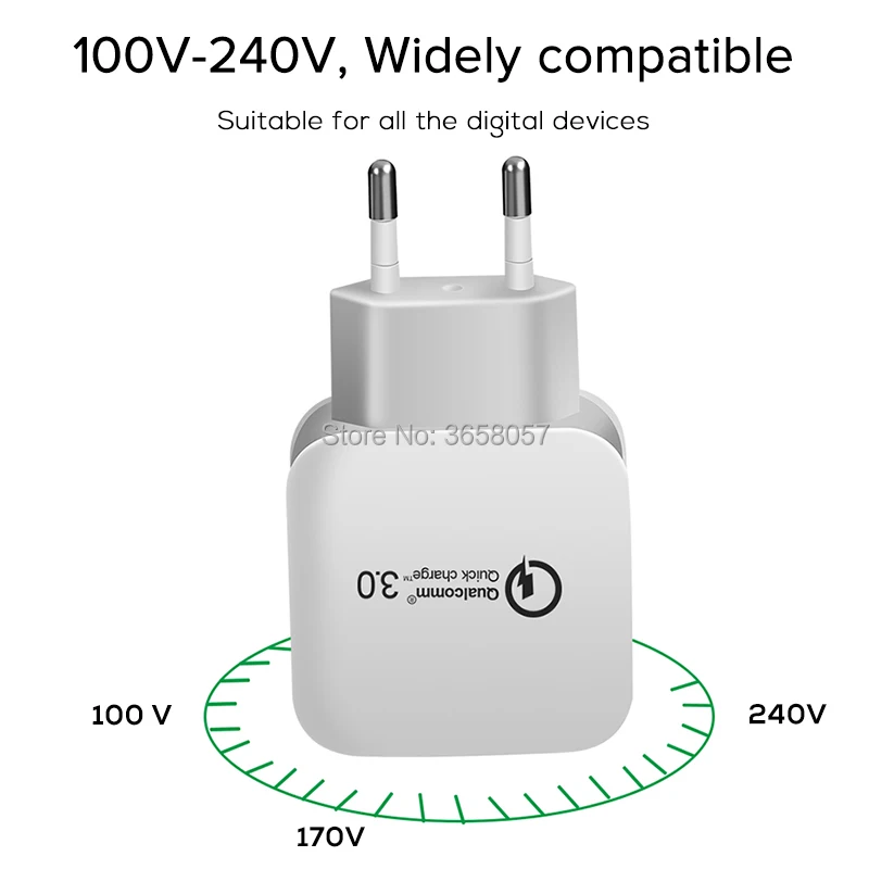 EU US Plug QC 3 0 быстрое настенное зарядное устройство Быстрая зарядка USB адаптер для