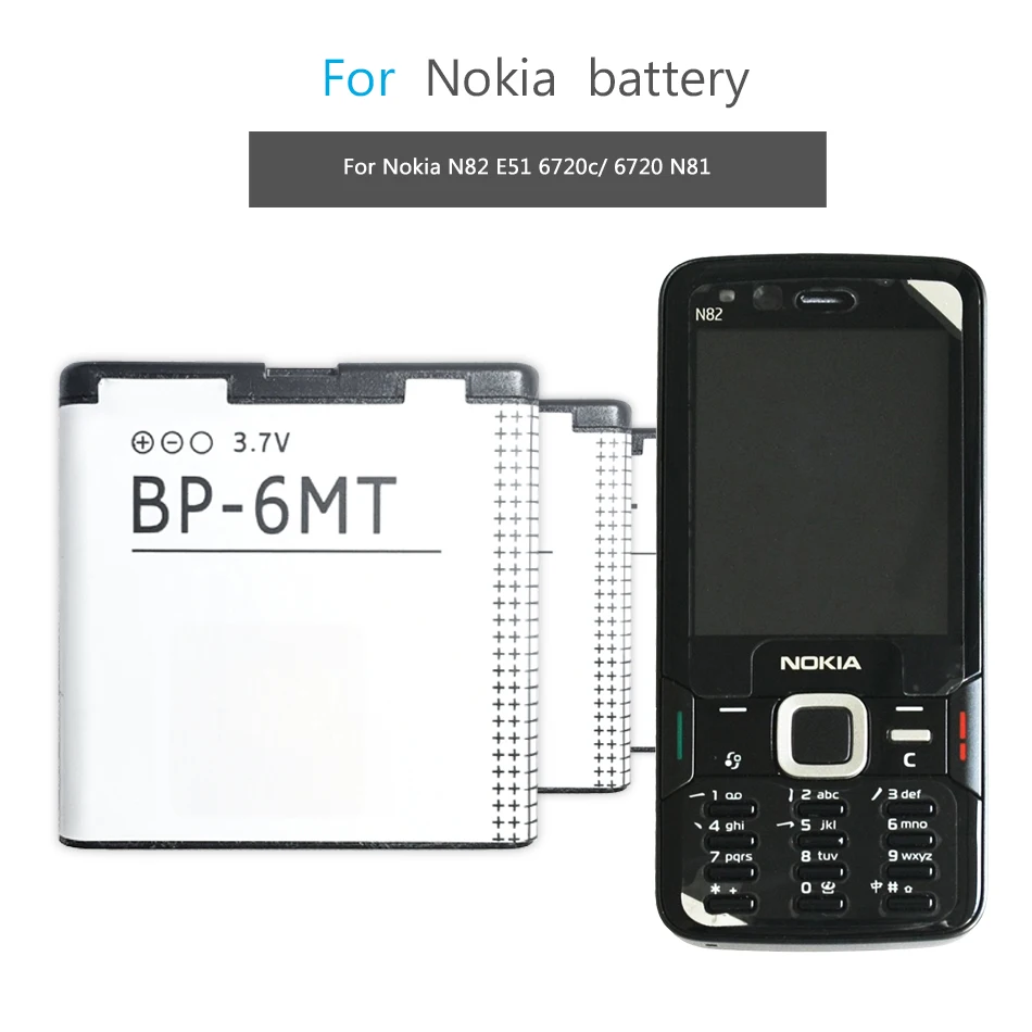 Мобильный телефон Батарея для Nokia N81 N82 N81-8G E51 E51i 6720 6720C BP-6MT 1050 | Отзывы и видеообзор -1005002384828403