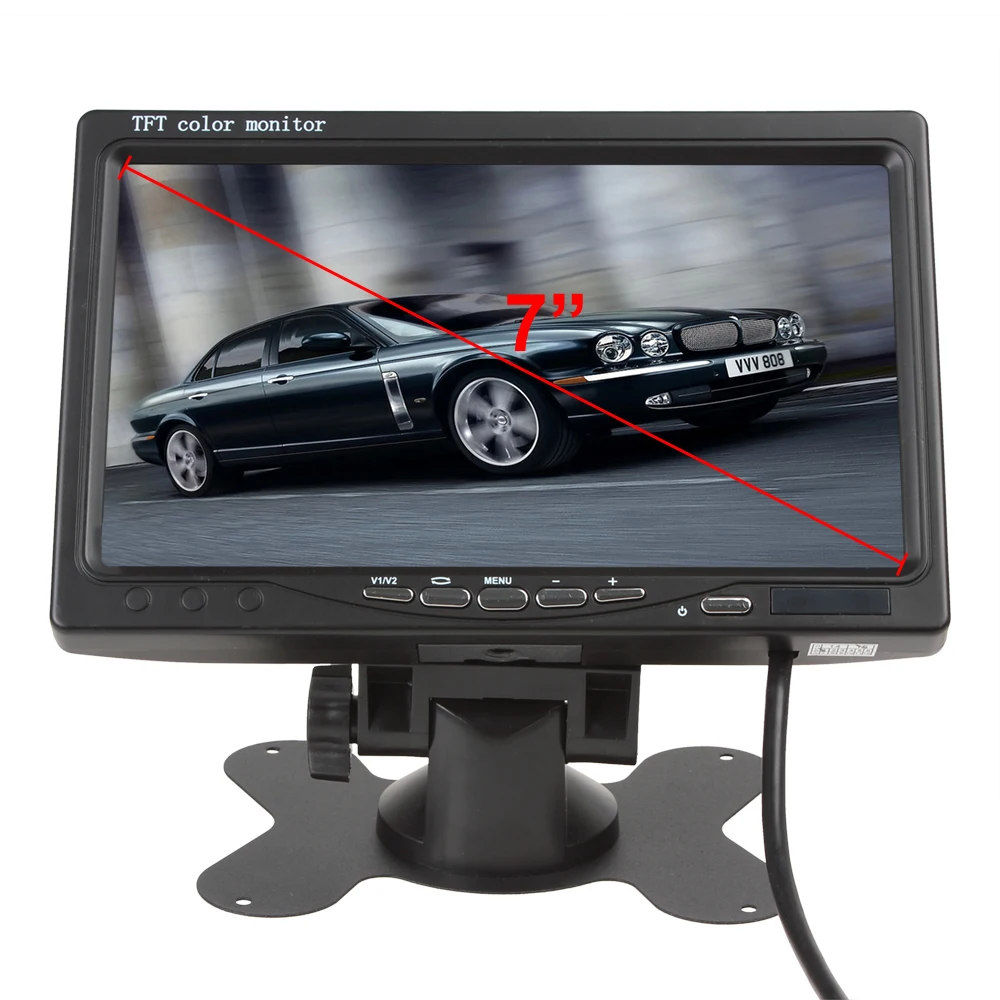 7 дюймов TFT LCD 800x480 HD 2 видео вход Автомобильный подголовник заднего вида монитор +