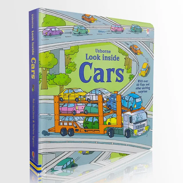 

Britain English 3D Look inside Cars picture book Education for Children kids flaps lift book reading brithday gift