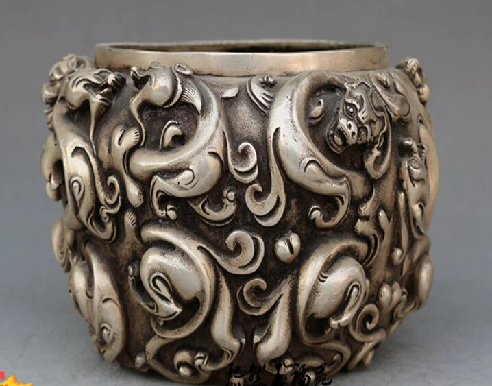 Коллекция фотоальбом цилиндр дракона скульптура белая бронзовая ручка большой