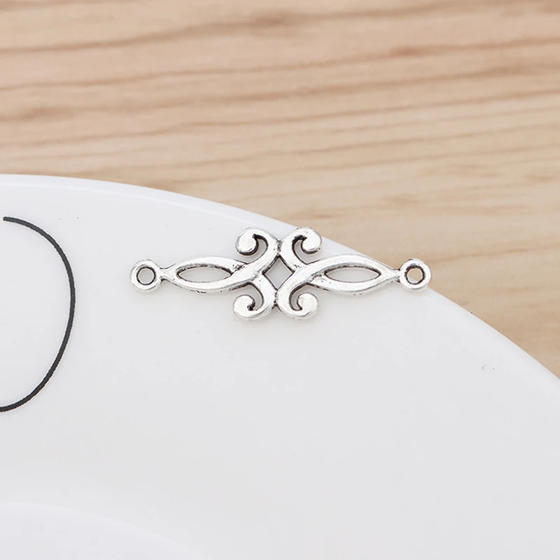 50 шт. тибетский серебряный кельтик, спиральный вихревой соединитель, шармы для изготовления ювелирных изделий, фурнитура, аксессуары 30x9 мм