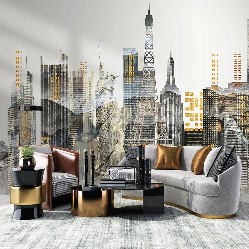 

Custom Mural Wallpaper 3D Hand Painted City Buildings Abstract Art Landscape Fresco Living Room TV Sofa Bedroom Papel De Parede