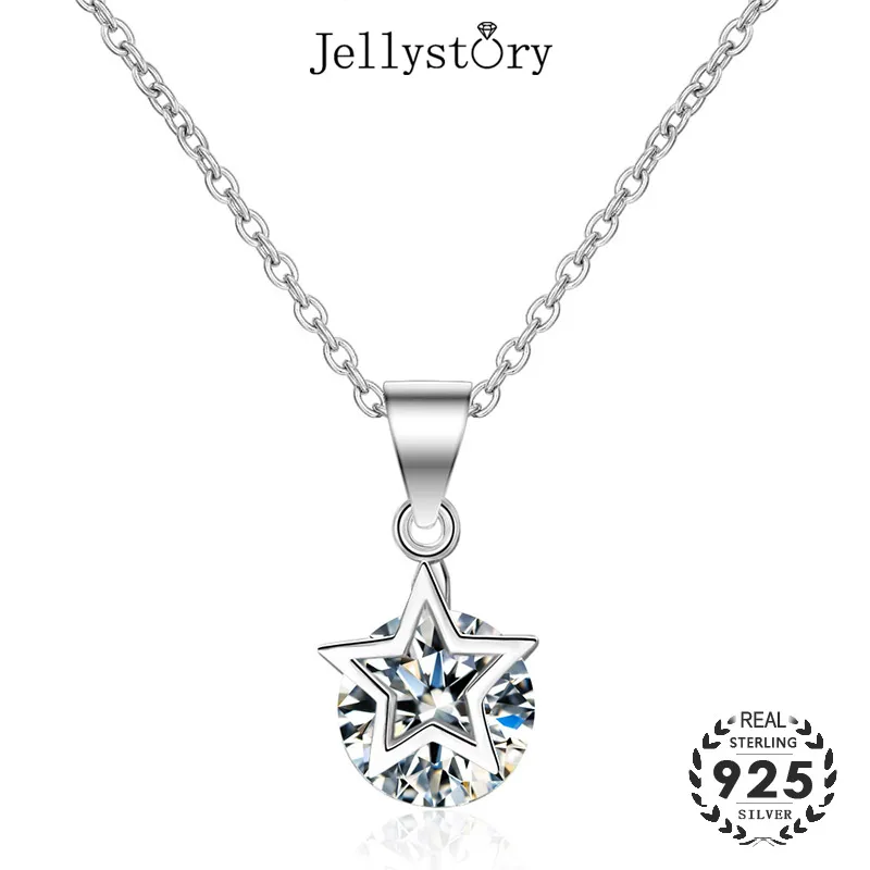 Jellystory в Корейском стиле 925 серебряное ожерелье с кулоном виде звезды Форма