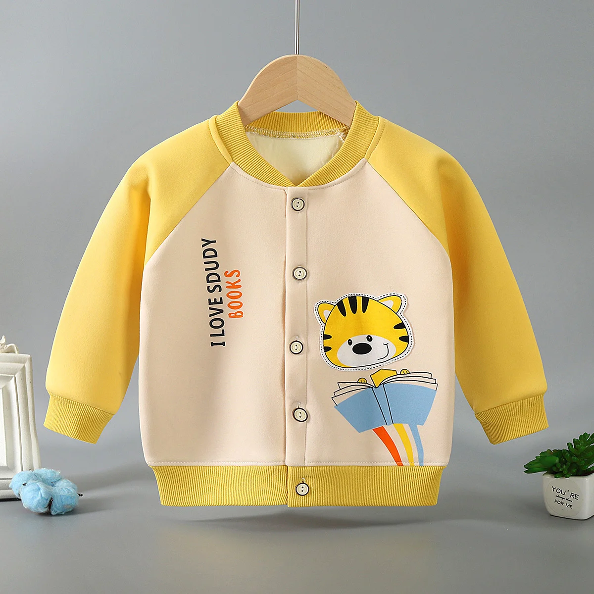 

Toddler Baby Autumn Winter Boys Plus Fleece Jacket Baby Clothing Baby Girl Fashion Jacket Cartoon Cardigan Shirt For 9M-3T