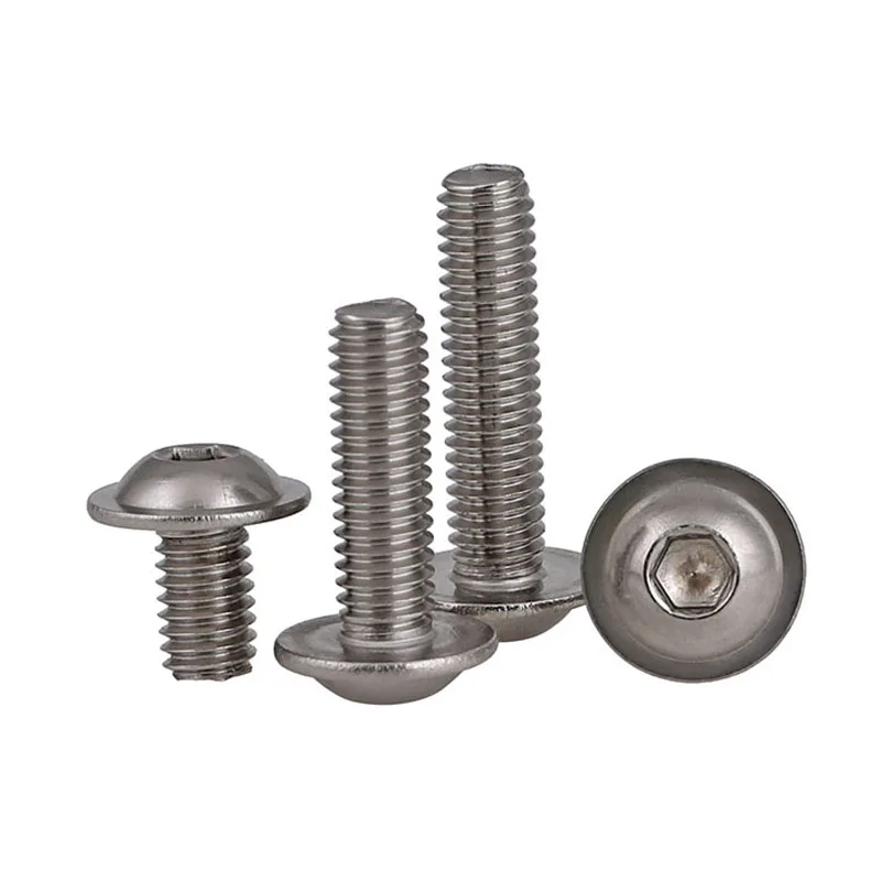

5/10/20PCS M3 M4 M5 M6 Flat Washer Round Head Hexagon Socket Screws 304 Stainless Steel
