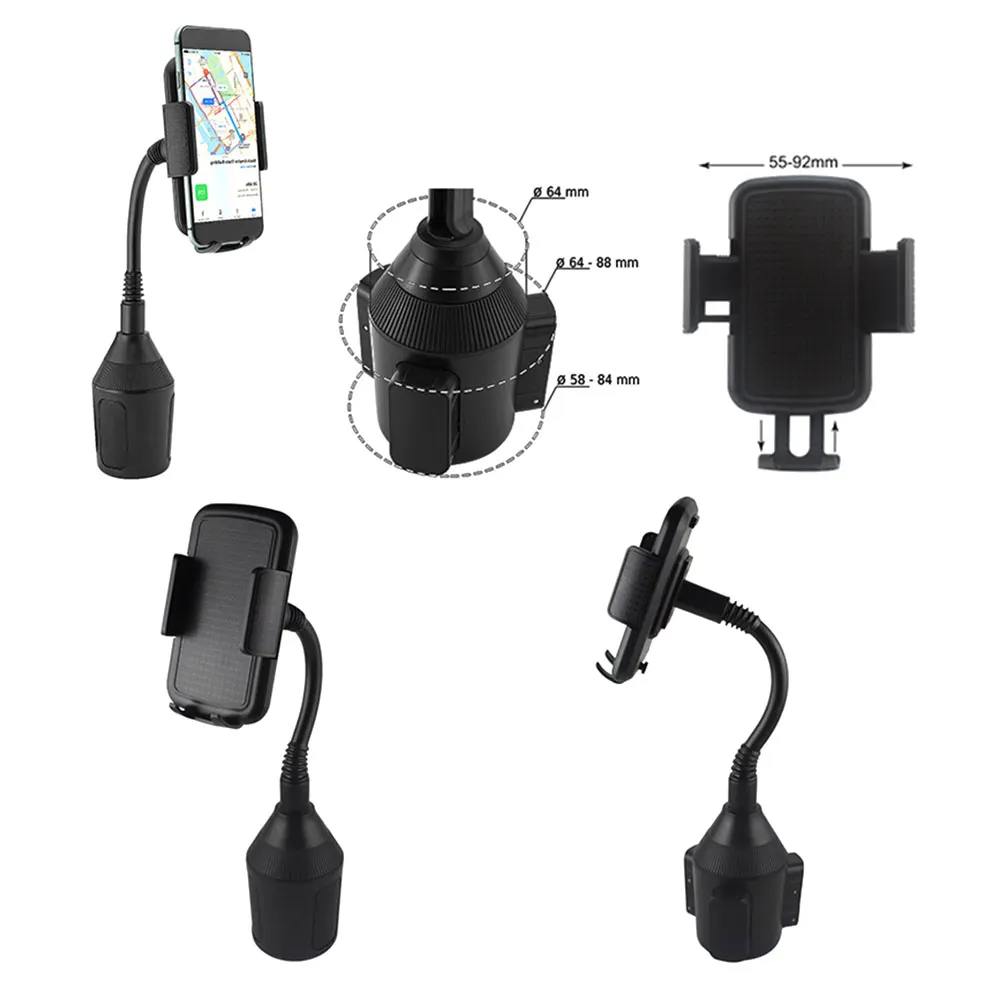 Автомобильный держатель для чашки телефона с гибкой шеей сотовых телефонов iPhone 11