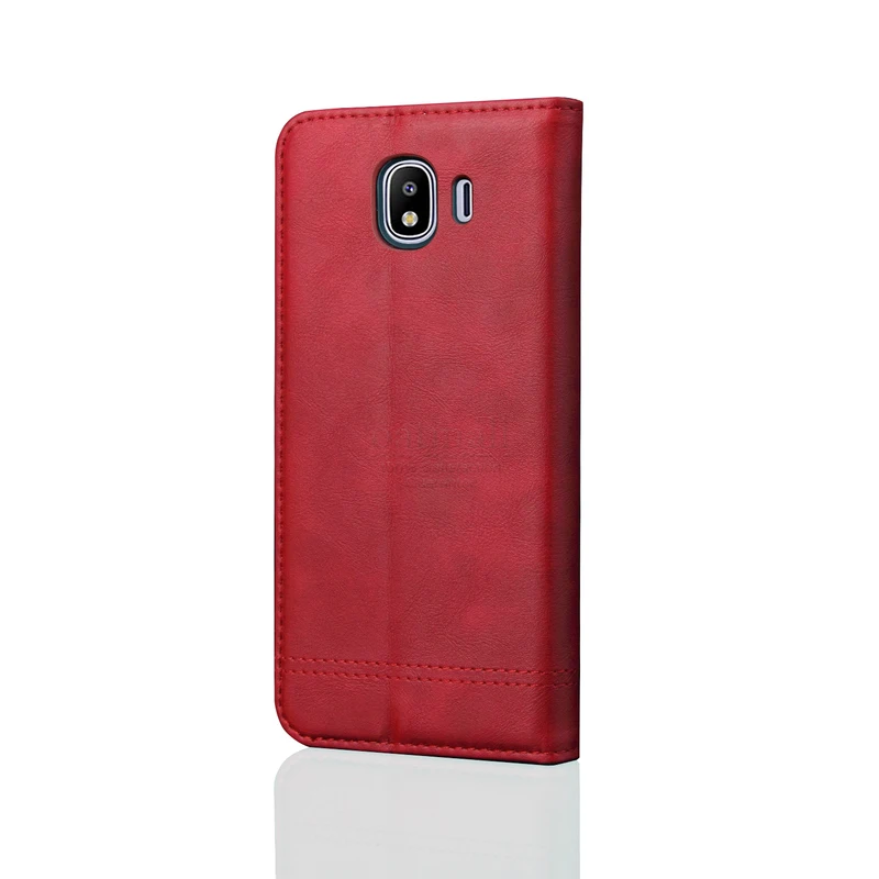 Роскошный тонкий кожаный флип-чехол в стиле ретро для Samsung Galaxy J4 2018 Европейский