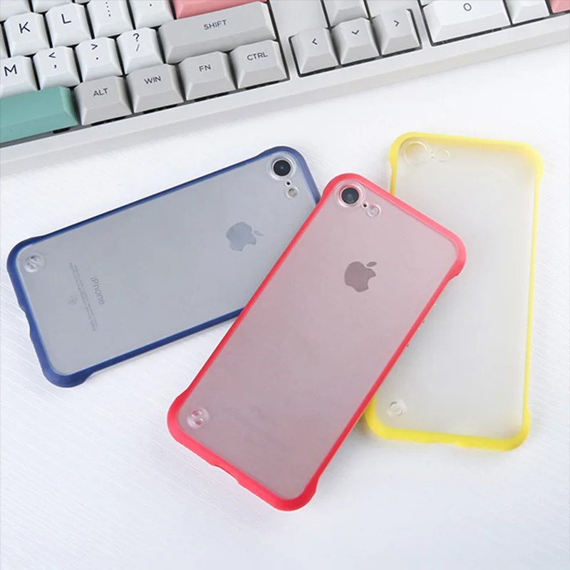 Бескаркасный прозрачный жесткий матовый PC чехол для телефона iPhone 8 7 6 6s Plus X XR XS Max