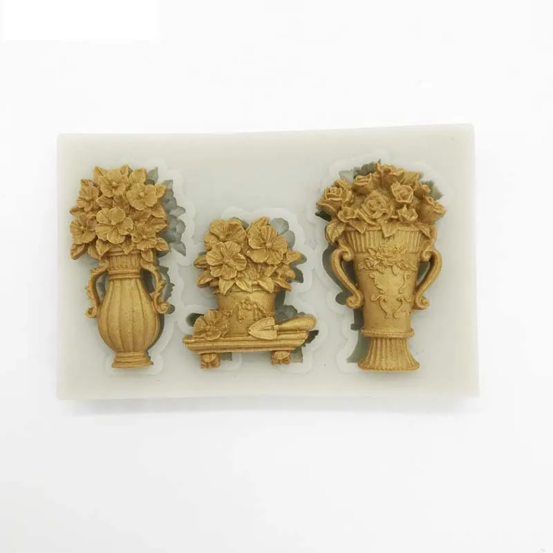 

Flower Pot Fondant Silicone Mold DIY Cake Decoration Tools Chocolate Gumpaste Sugar Craft