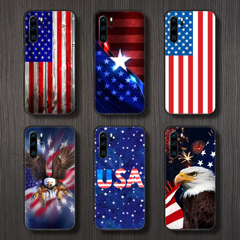 Чехол для телефона с американским флагом США Корпус Корпуса Huawei P8 P9 P10 P20 P30 P40 Lite Pro