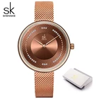 Часы наручные SHENGKE Женские повседневные, люксовые брендовые, простые Кварцевые водонепроницаемые