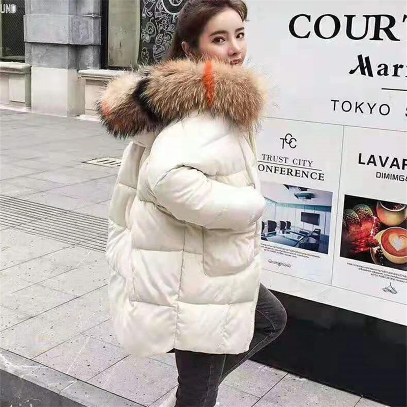 Женское хлопковое пальто средней длины зима 2019 новое теплое Свободное из хлопка