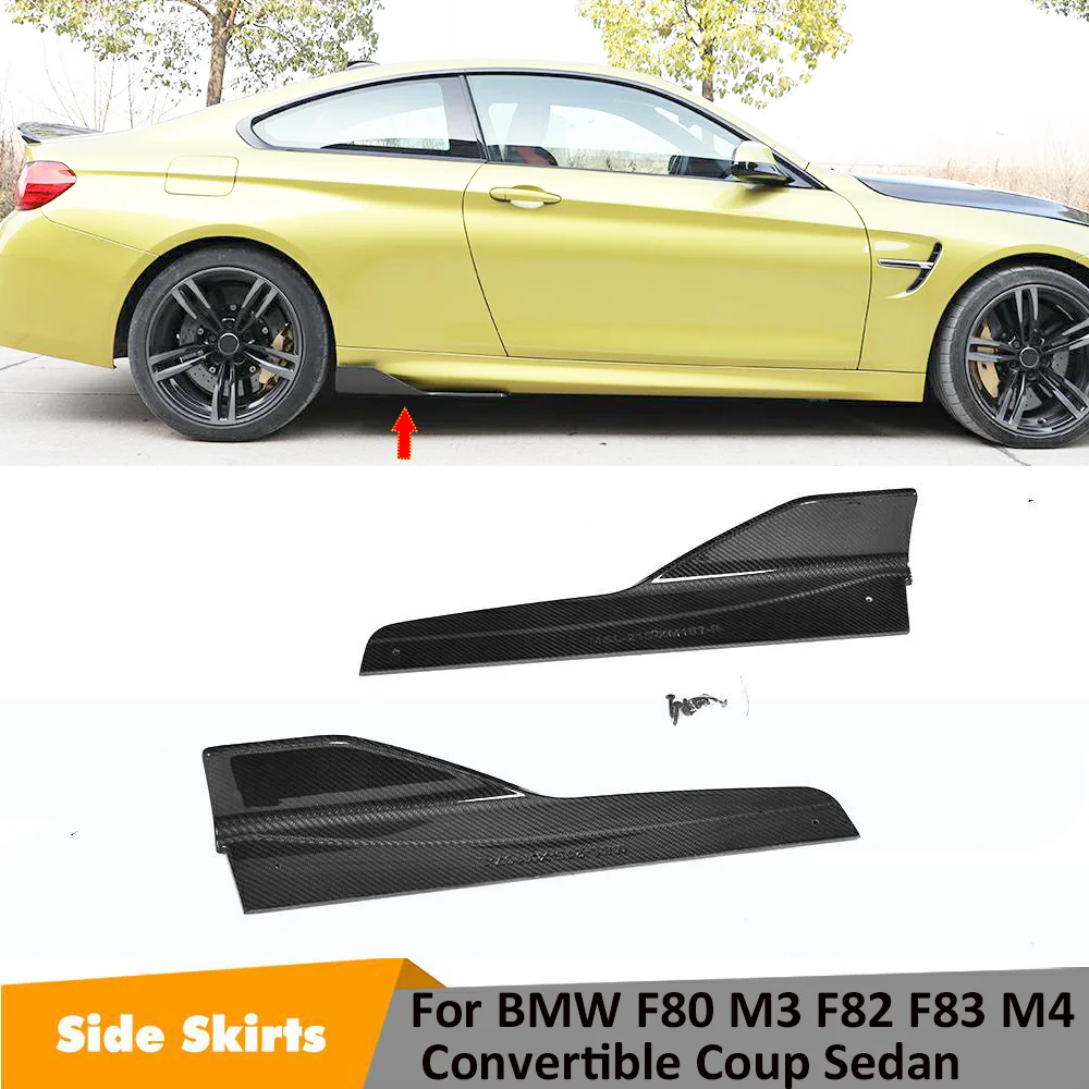 2 шт. Автомобильные Боковые разветвители для BMW F80 M3 F82 M4 2014 2018|side skirts|car side skirtscarbon fiber