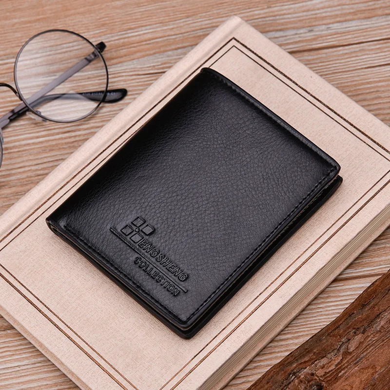 

Короткий кошелек для мужчин, вместительный бумажник с отделением для монет, кредитница, мягкий модный ретро-кошелек на молнии в стиле ретро