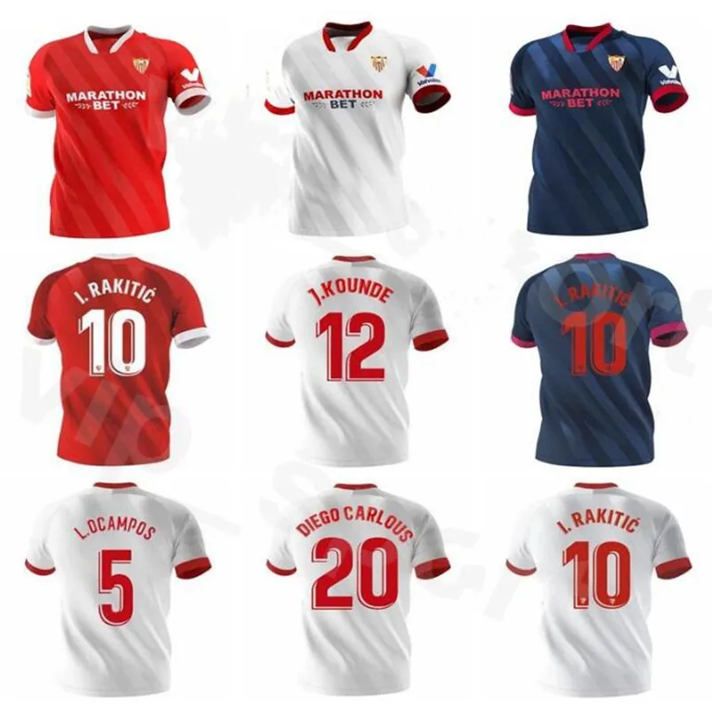 

20 21 FC Sevilla Jersey 5 ocampas 10 Ever Banega 15 FR-NESYRI 16 NAVAS DE JONG EL HADDADI ReguilÃ³n football Kits chemise