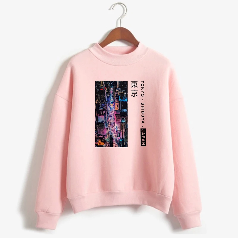 

New Tokyo Letter Print Women Pullover City Prosperous Pattern Top Long Sleeve Fashion Sweatshirt Harajuku Female Street Clothing
