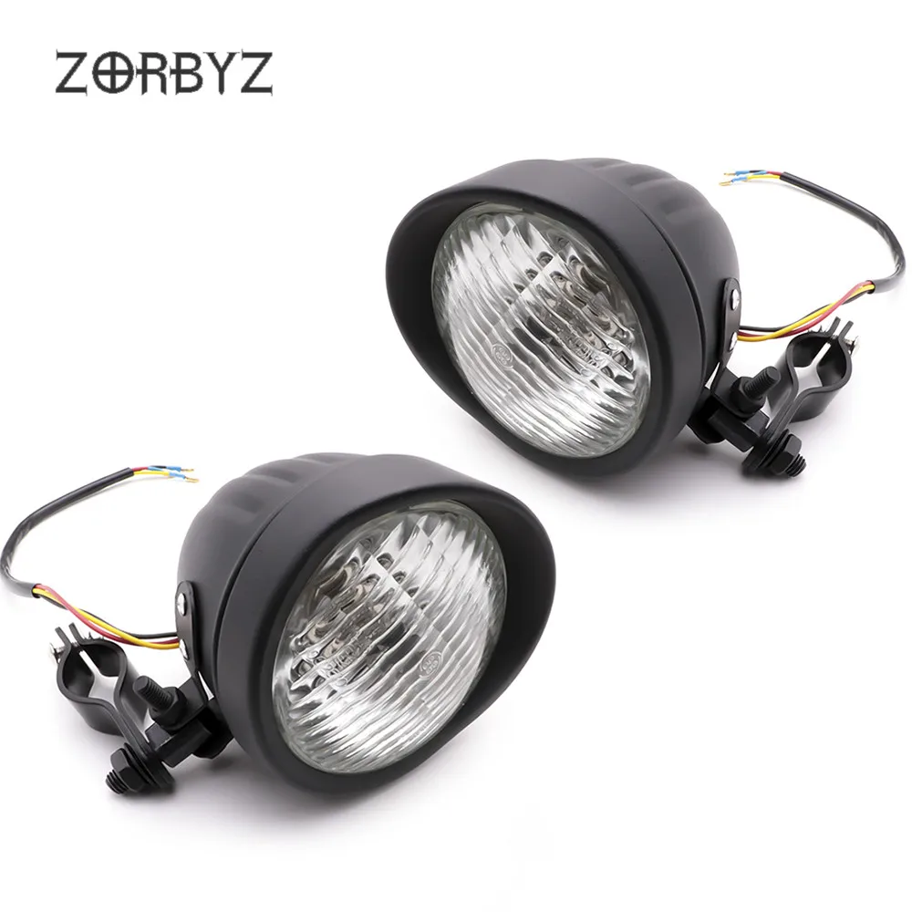 ZORBYZ 1 пара черный металлический прозрачный объектив противотуманный светильник