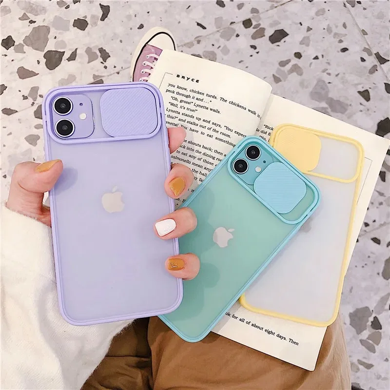 

Camera Lens Protection Phone Case on For iPhone 11 12 Pro Max 8 7 6 6s Plus Xr XsMax X Xs SE 2020 12 Color Candy Soft Back Cover
