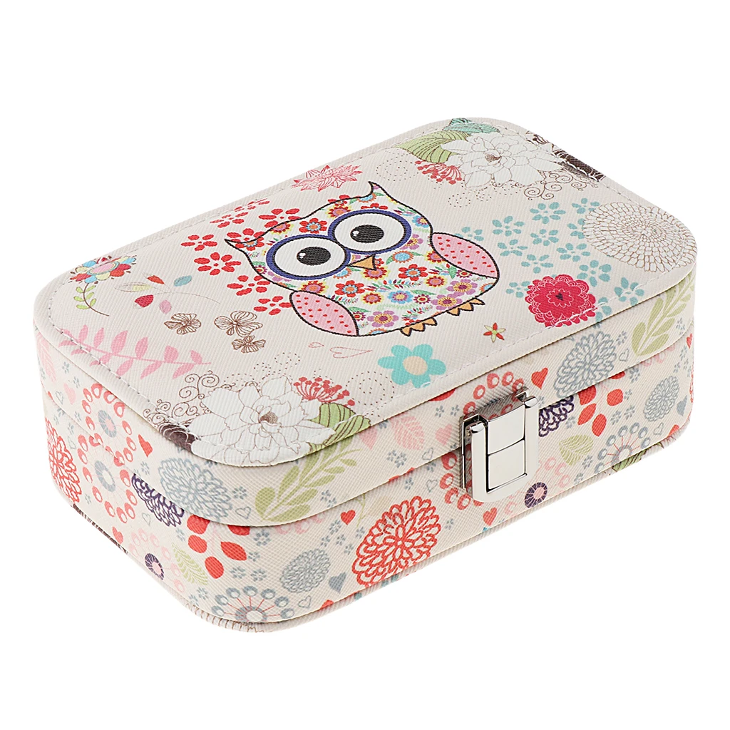 Small Faux Leather Travel Jewelry Box Ring Organizer Display Storage Case girl home earring necklace storage box |