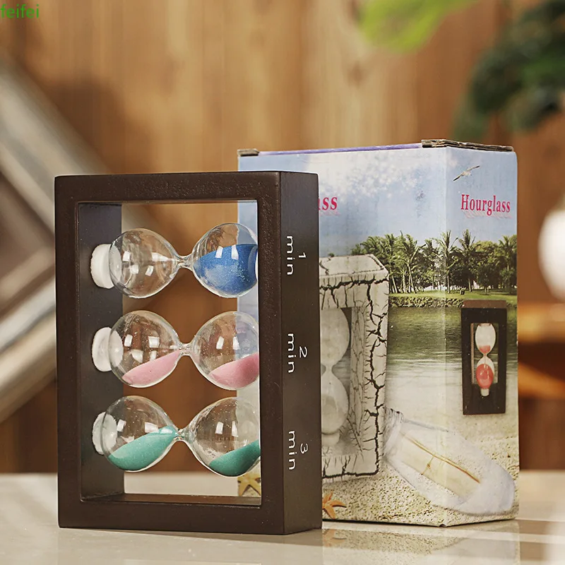 Песочные часы в деревянной рамке 1/3/5 мин песочные таймер для домашнего декора