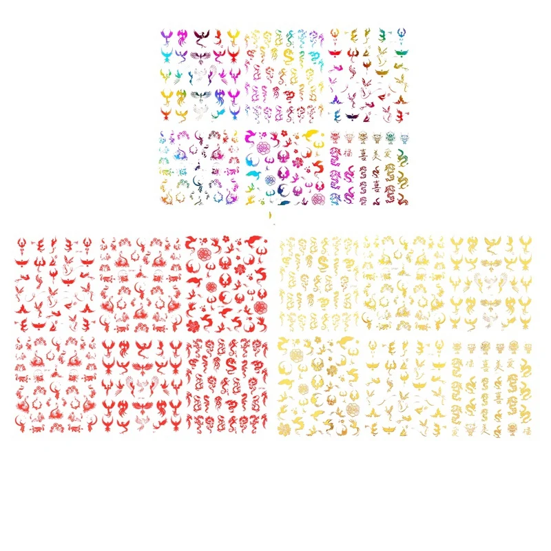 

1Set/6Pcs Holographic Nail Art Stickers Adhesive Sliders DIY Nail Transfer Decals Foils Wraps Decorations