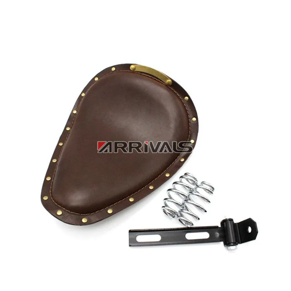 Мотоциклетное кожаное винтажное переднее сольное сиденье с гвоздиком для Harley
