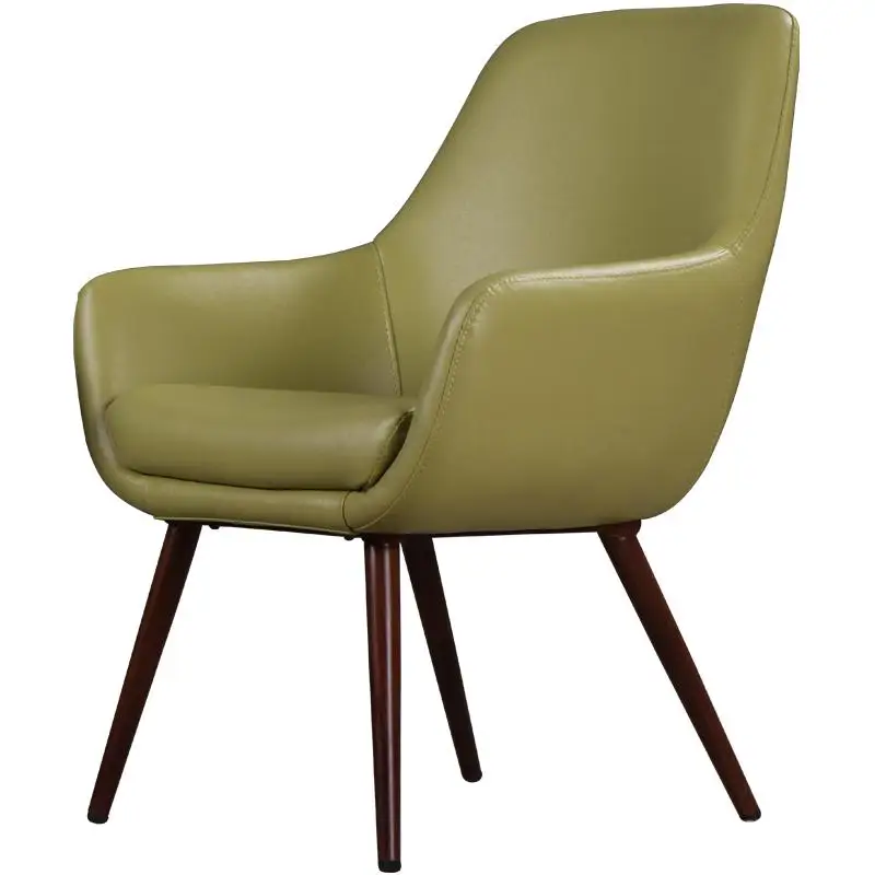 Скандинавский диван зеленый кожаный Одноместный кофейный стул современный