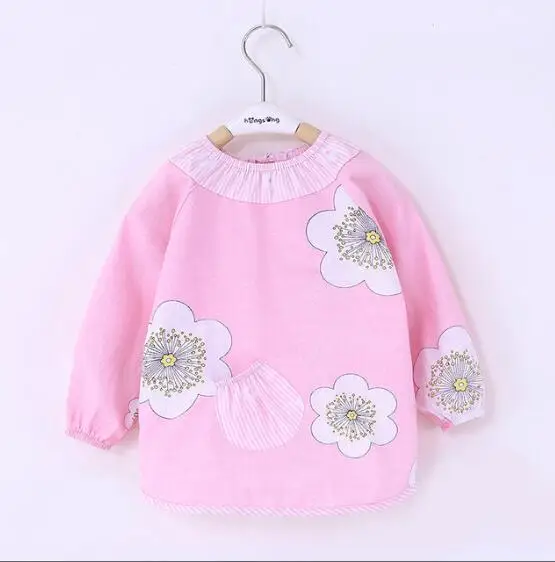 Детские нагрудники водонепроницаемые с длинным рукавом и мультяшным рисунком |