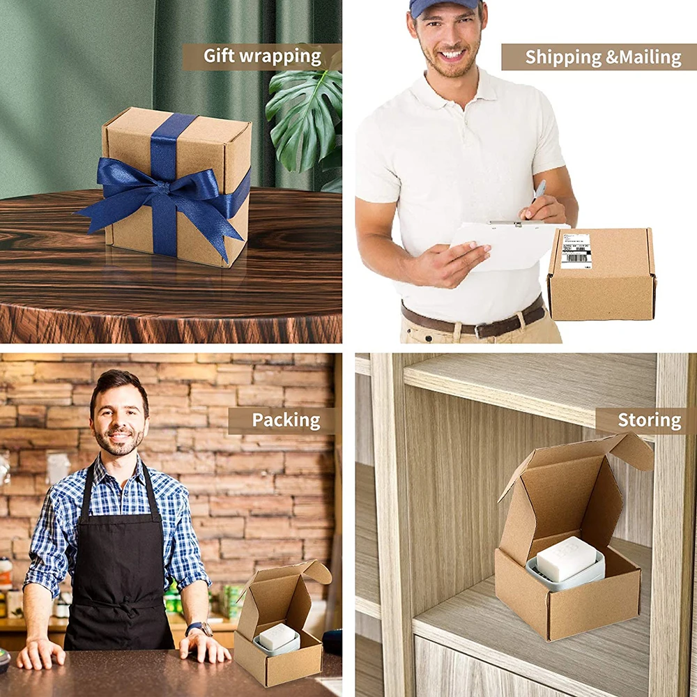 

5pcs Kraft Box Wholesale Color Package Carton Small Gift Box Wigs Blank 3layer Corrugated Box