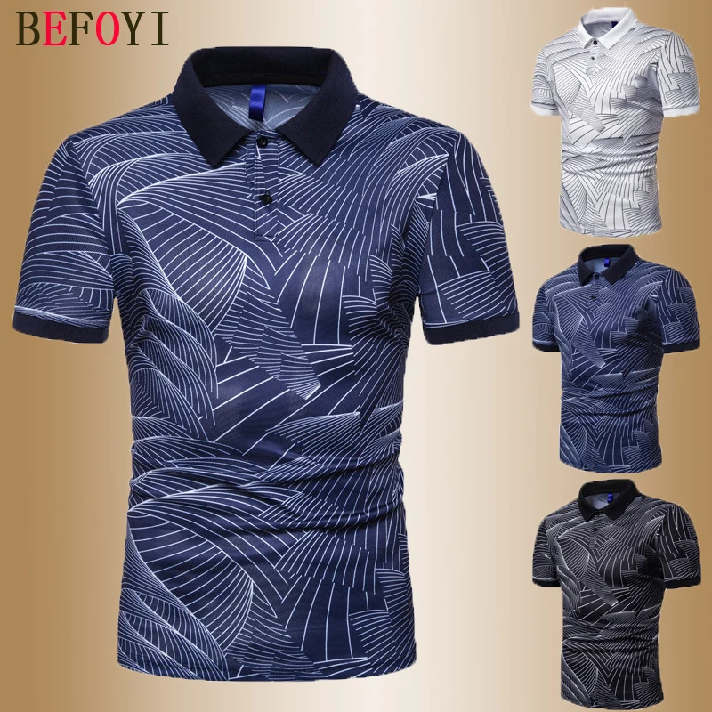 Рубашка поло мужская с коротким рукавом повседневная одежда морским принтом