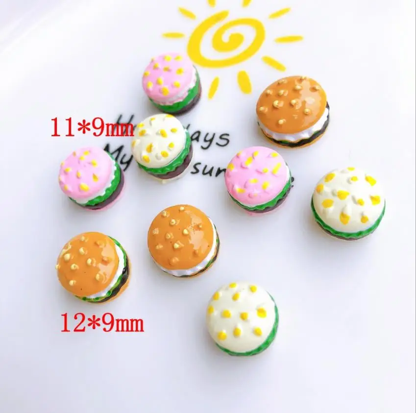 Кавайный хлеб гамбургера из смолы с плоским основанием Сделай Сам Кукольный дом